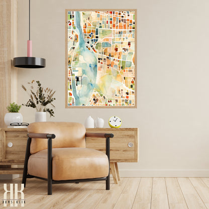 Abstract Cityscape Urban Map Art Print - 12