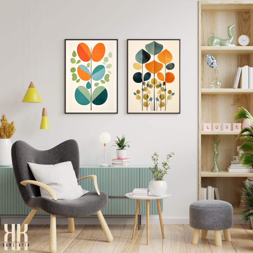 Simplistic Abstract Leaf Floral Print