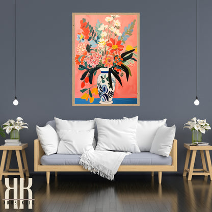 Vibrant Flower Bouquet Contemporary Wall Art - 4