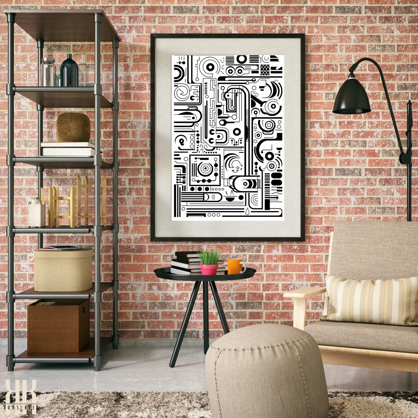 Modern Abstract Circuitry Pattern Art - 1