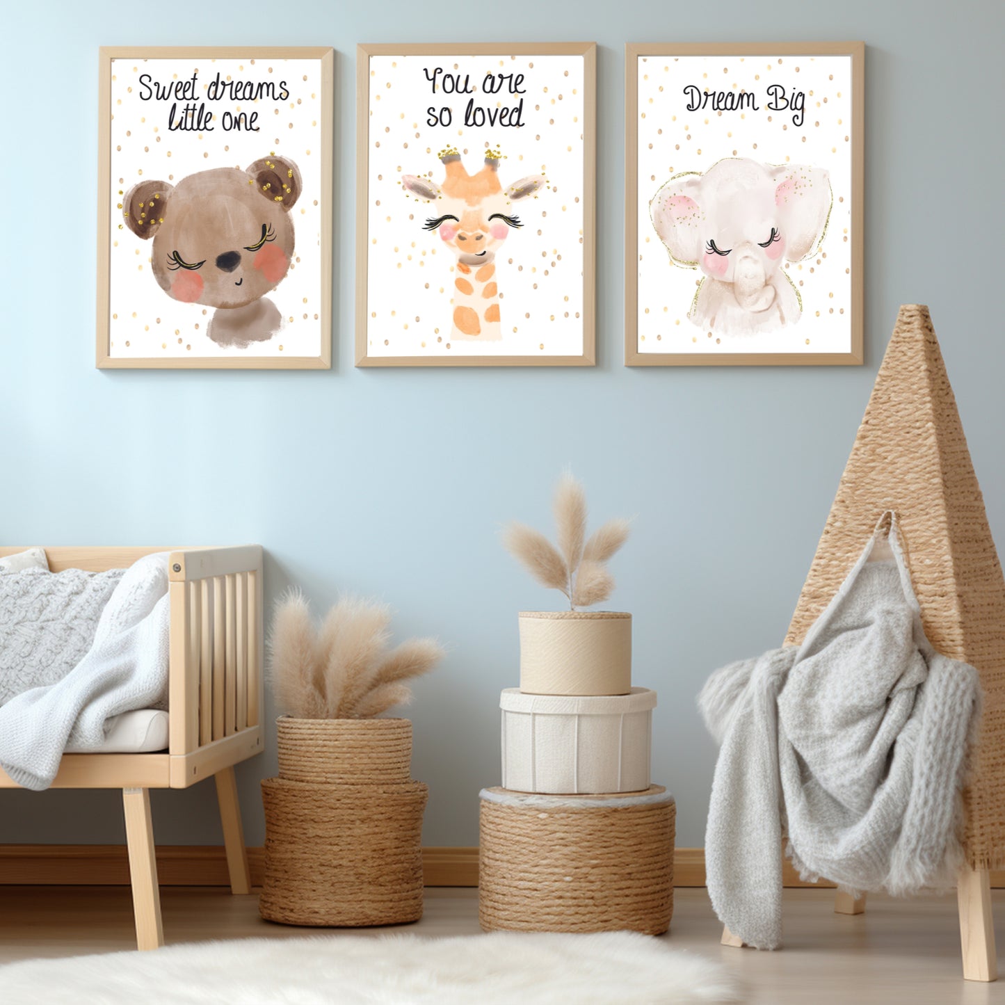 Watercolour Nursery Kids Art 3 Piece Set - 4