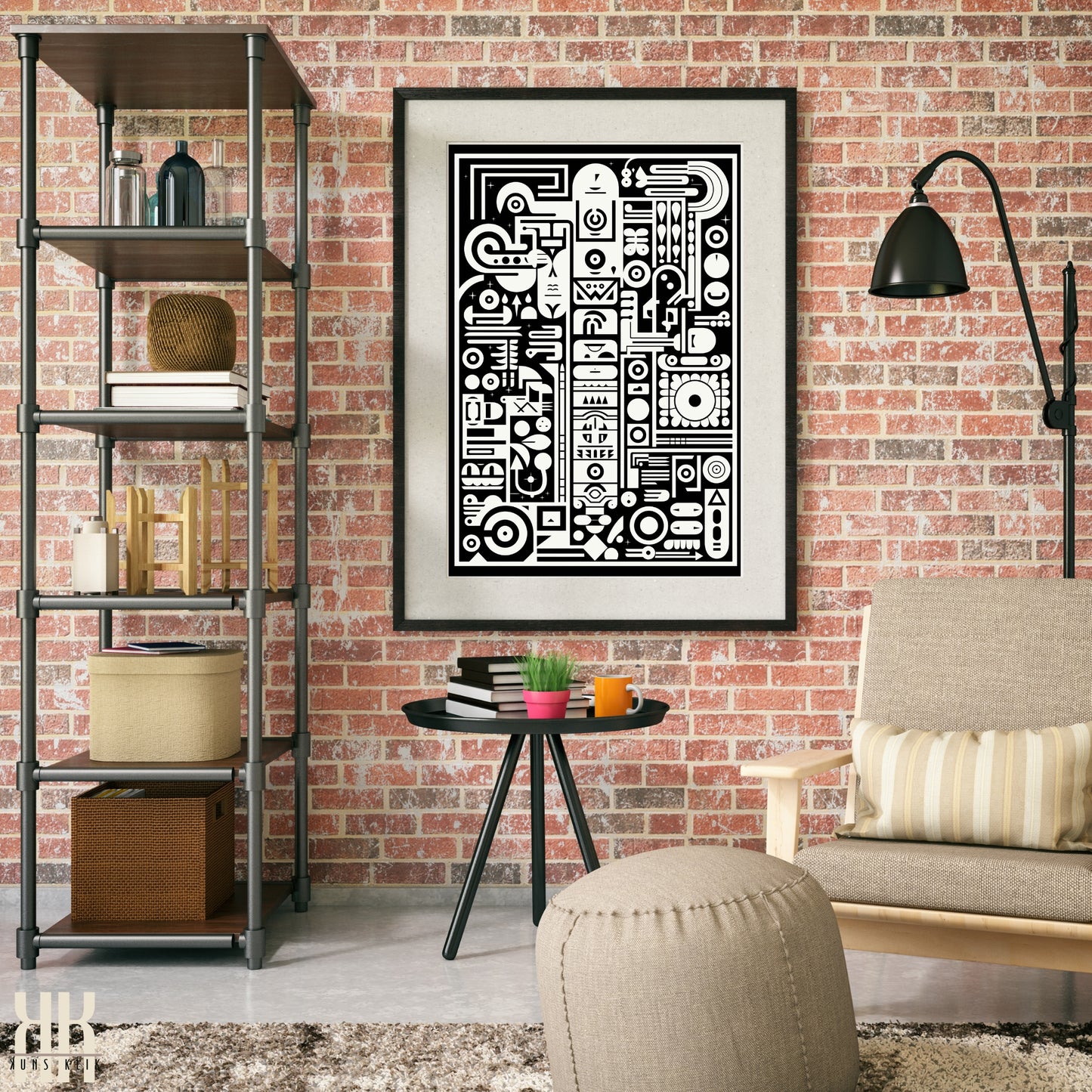 Modern Abstract Circuitry Pattern Art - 12