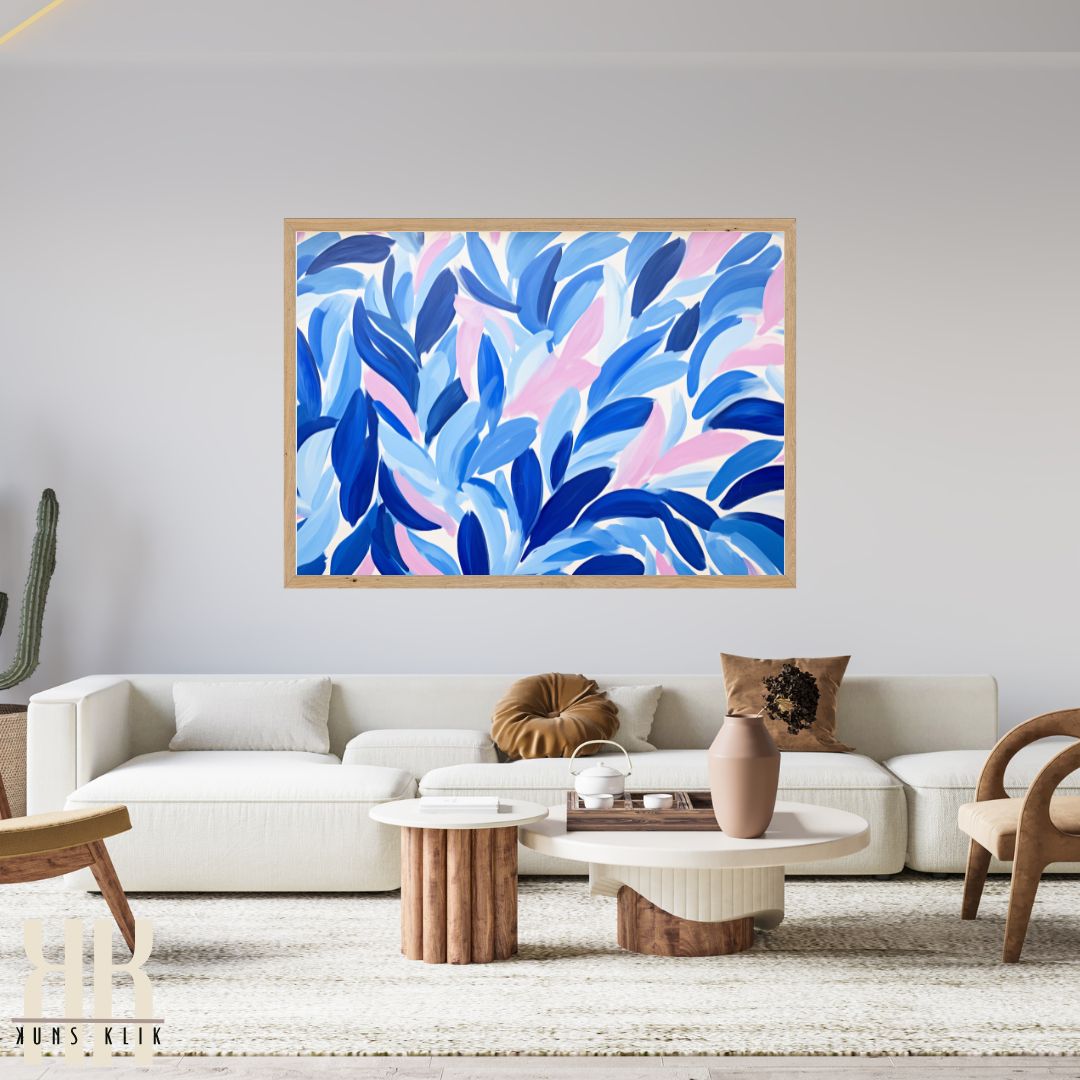 Bold Blue Abstract Nature Art Print