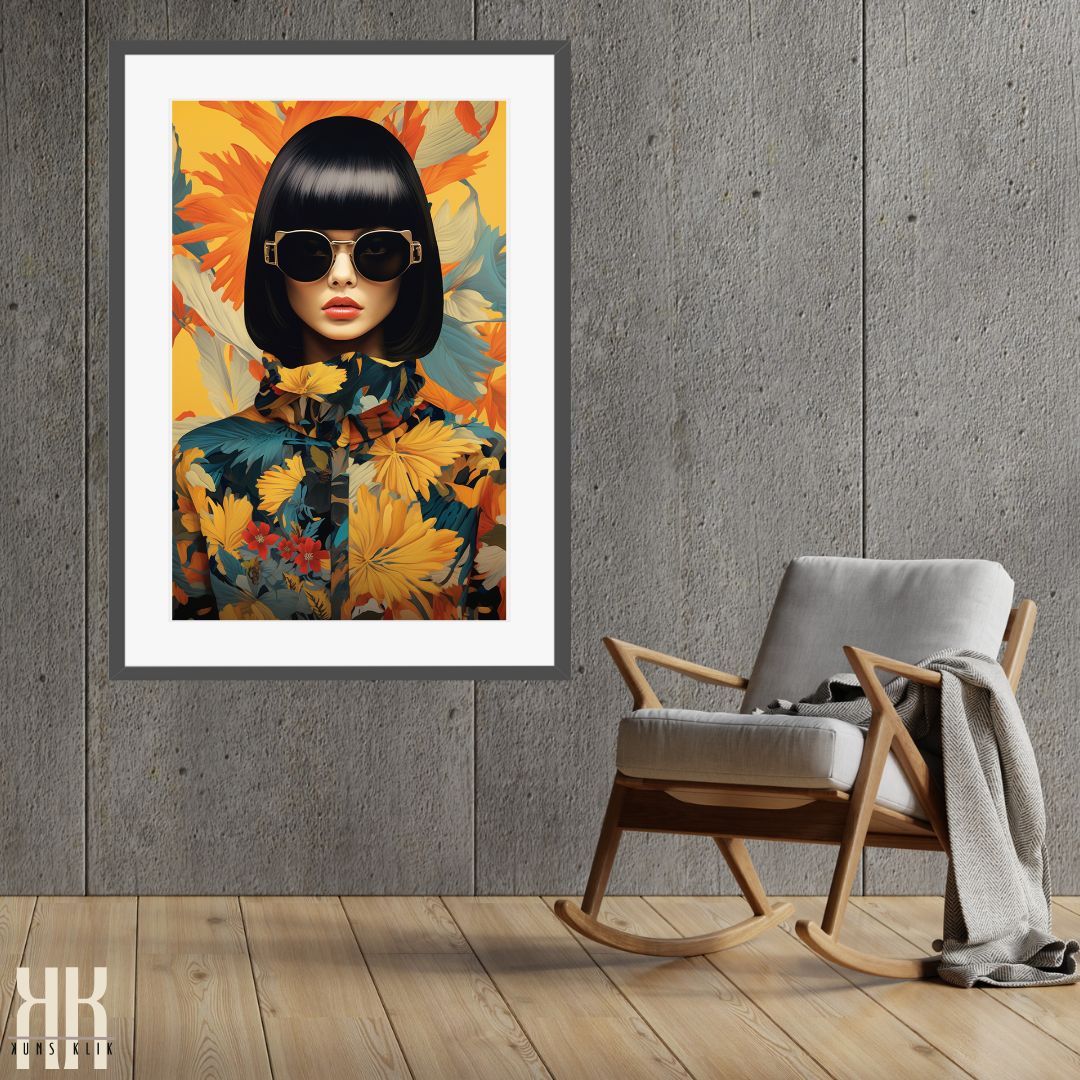 Bold Floral Pattern Female Print Art