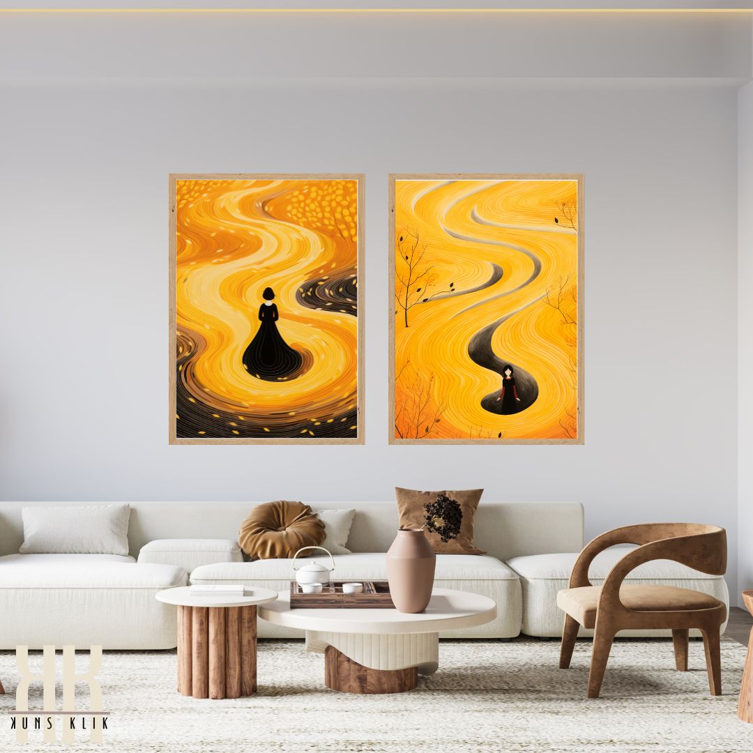 Modern Yellow Landscape Art