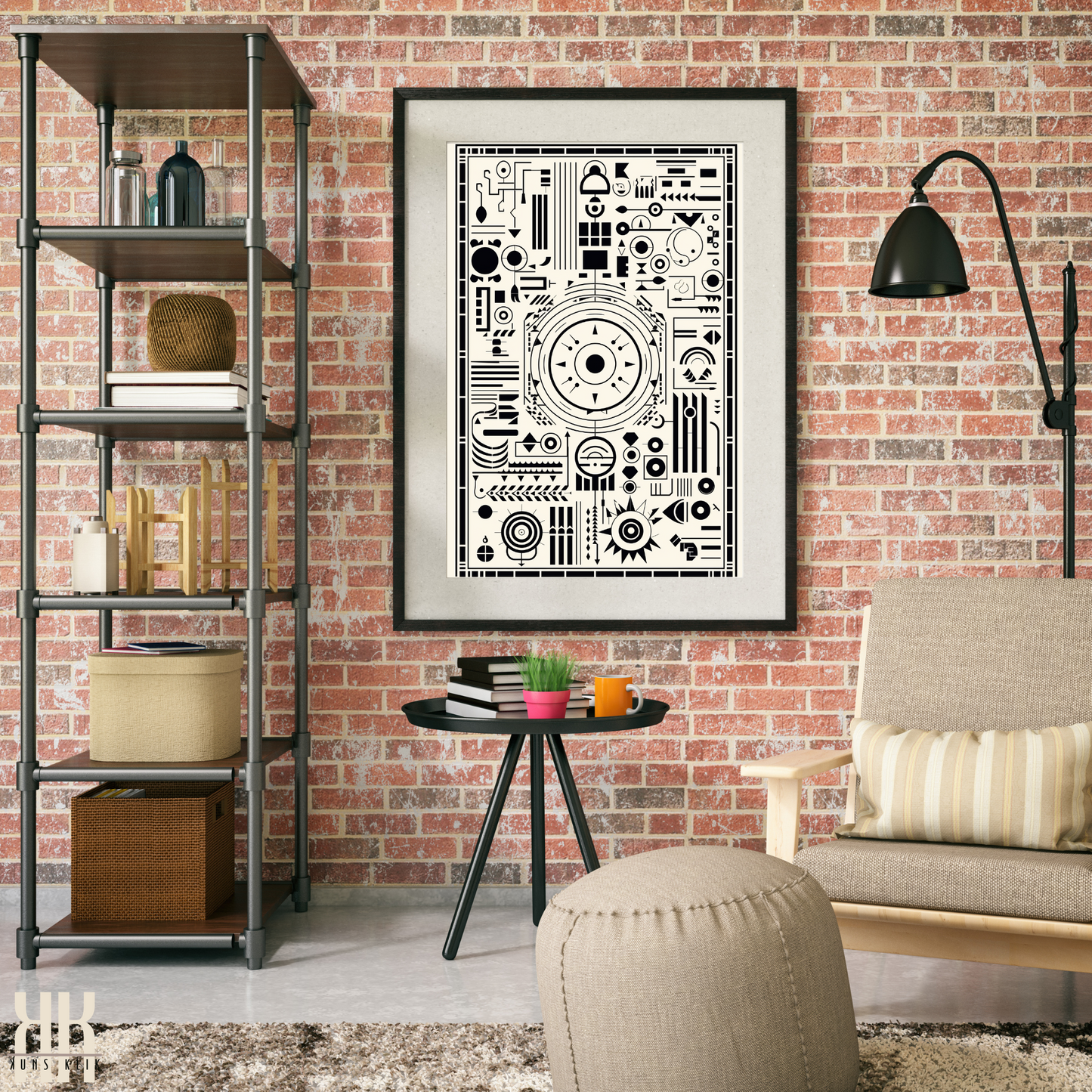 Modern Abstract Circuitry Pattern Art - 4