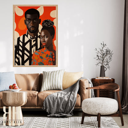 Culturally Inspired Bold Patterned Couple Portrait - 6