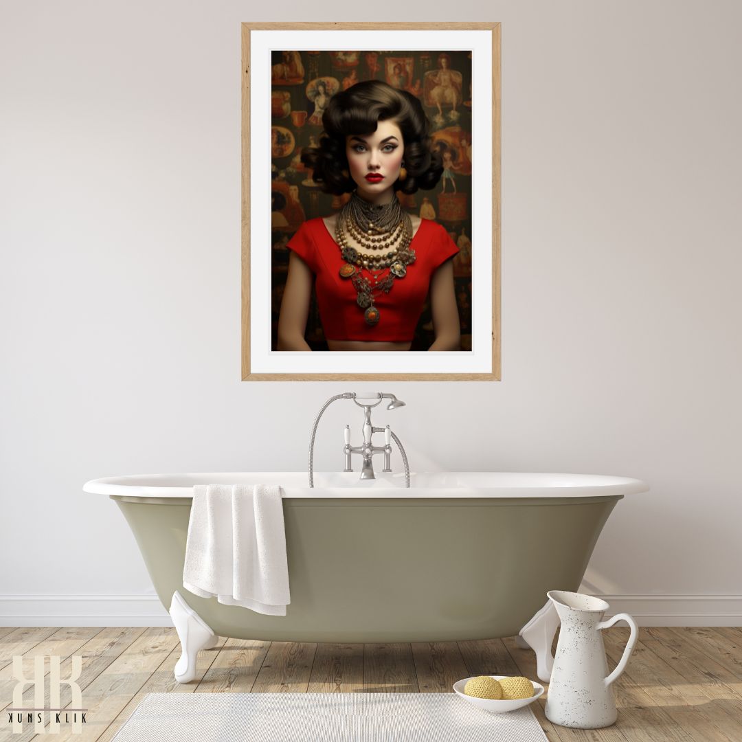 Retro Vintage Female Portrait Wall Art