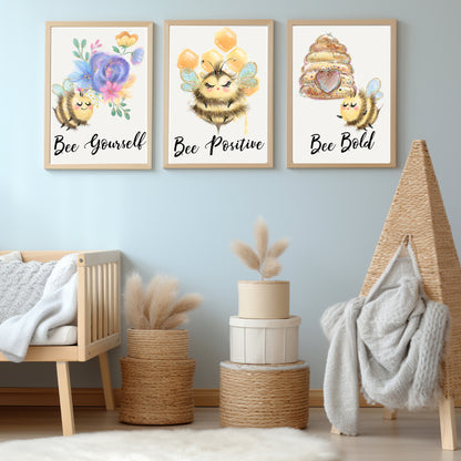 Watercolour Nursery Kids Art 3 Piece Set - 1