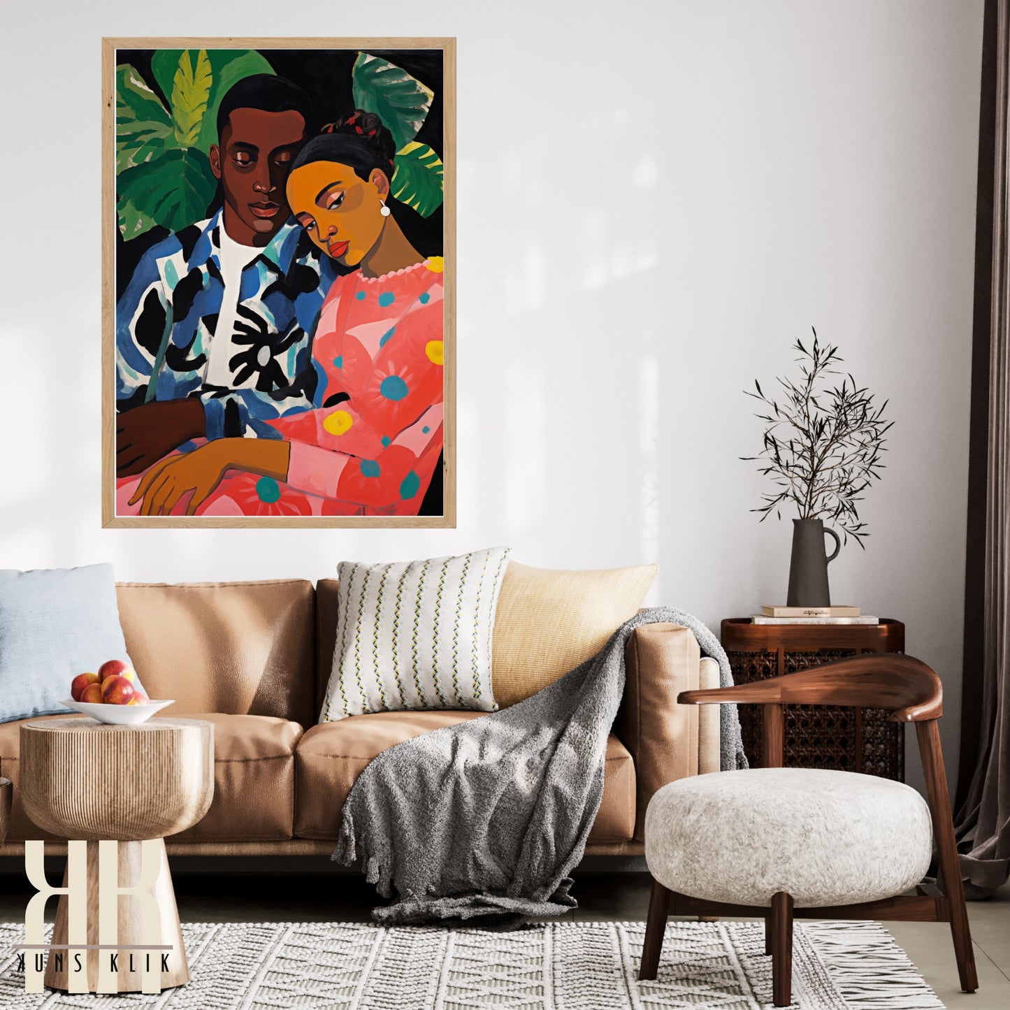 Culturally Inspired Bold Patterned Couple Portrait - 2
