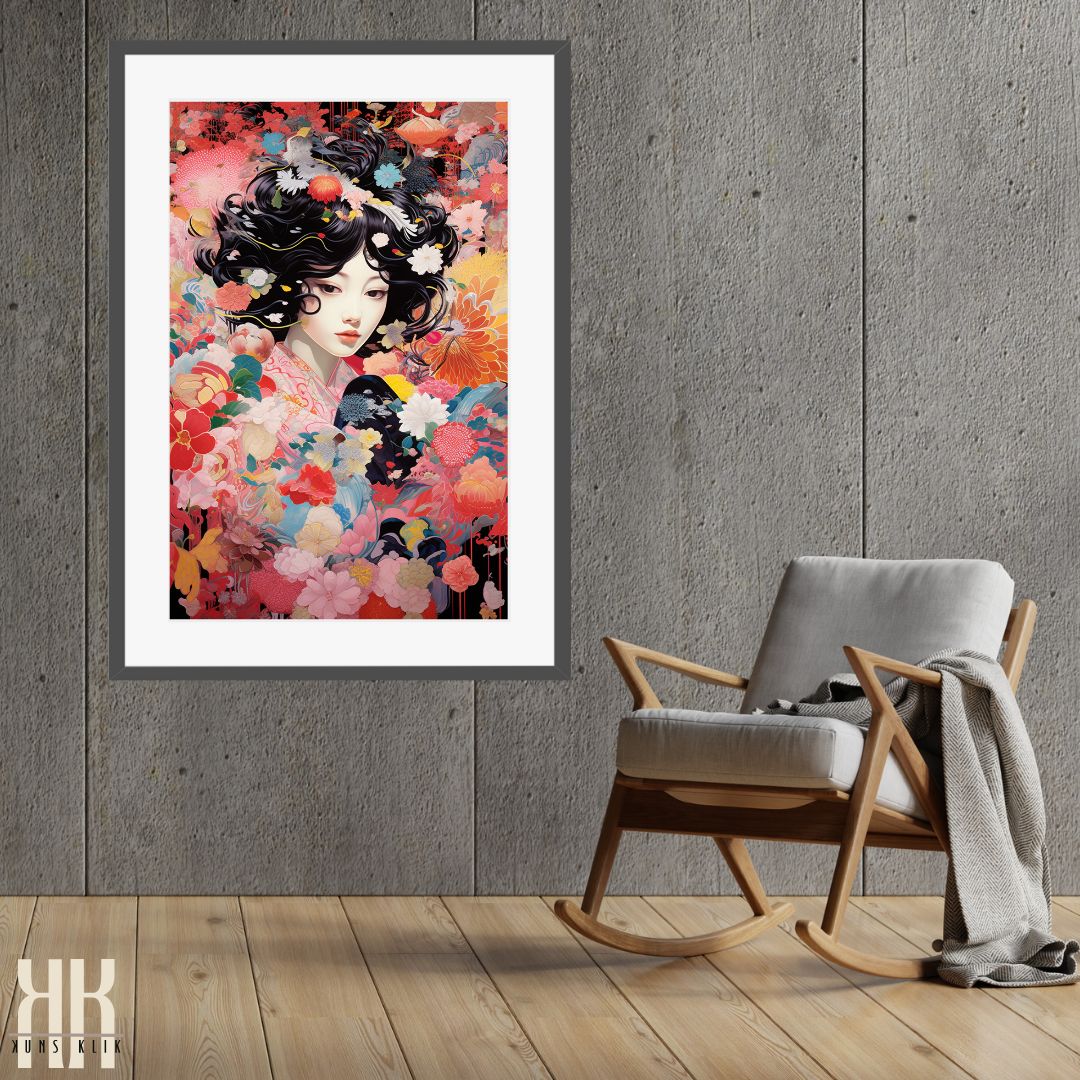 Japanese Blossom Geisha Art Print