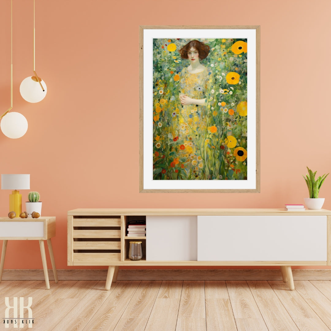 Art Nouveau Floral Woman Print