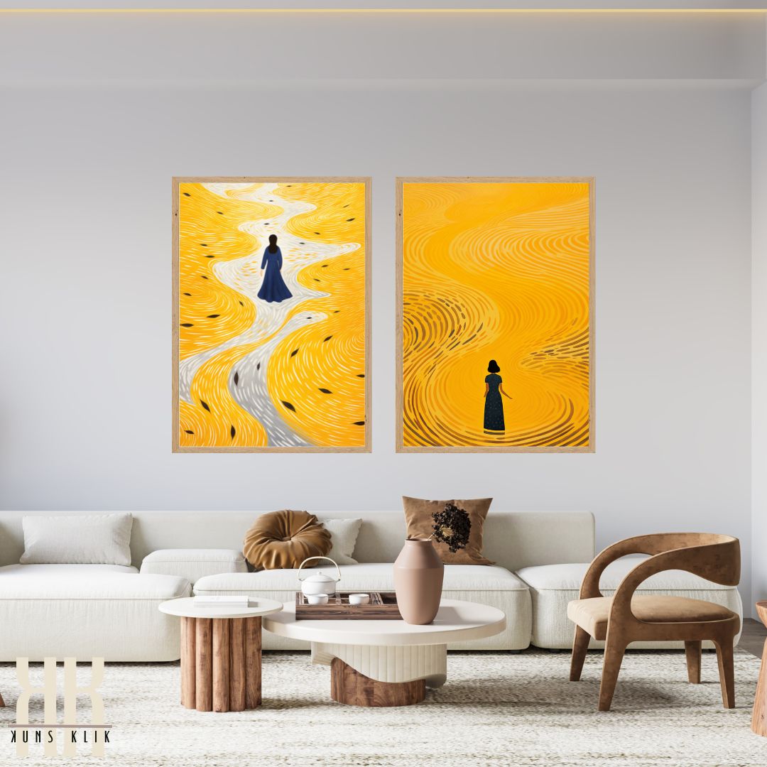 Minimalist Yellow Landscape Wall Art