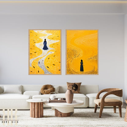 Minimalist Yellow Landscape Wall Art