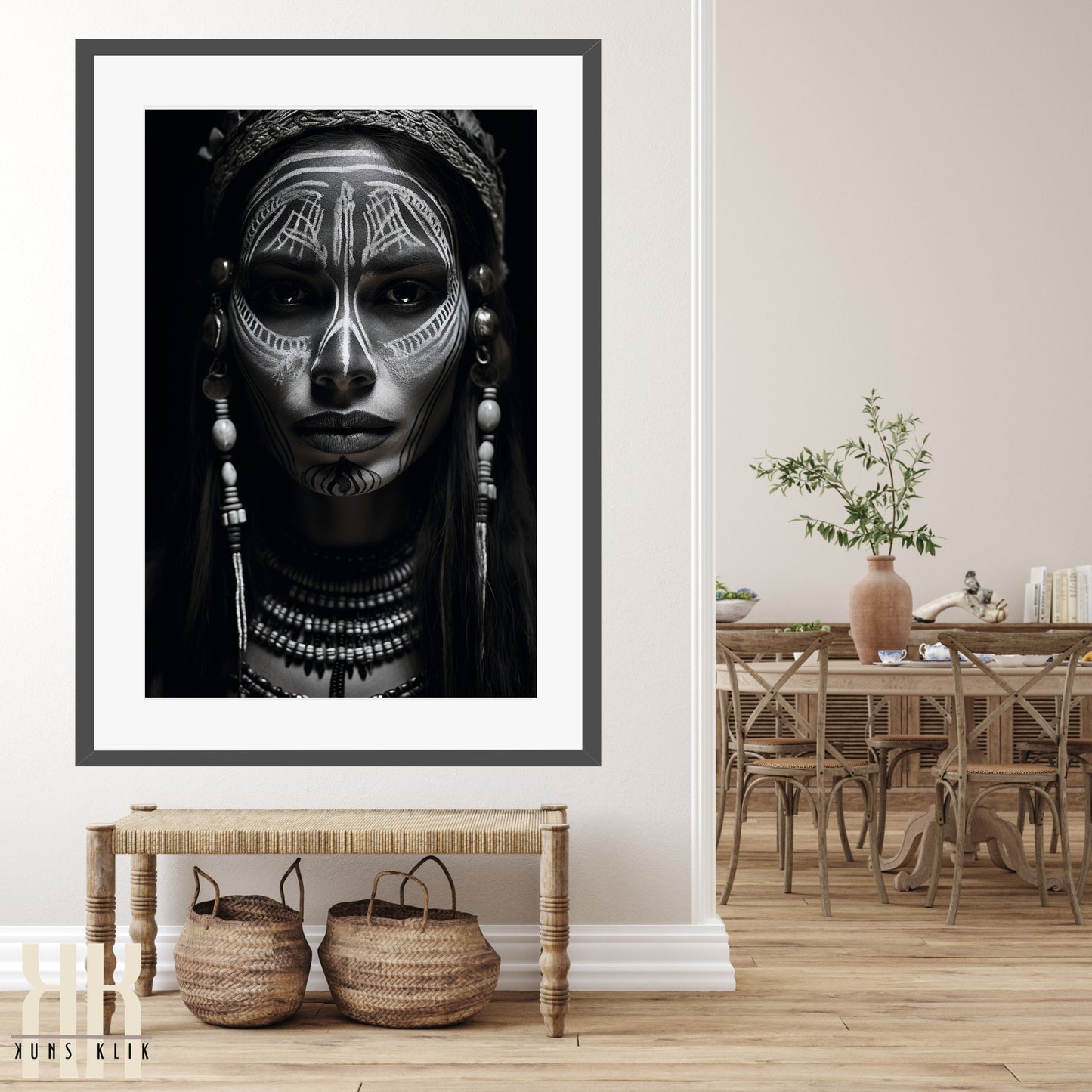 Tribal Woman Black and White Photography Print - 1