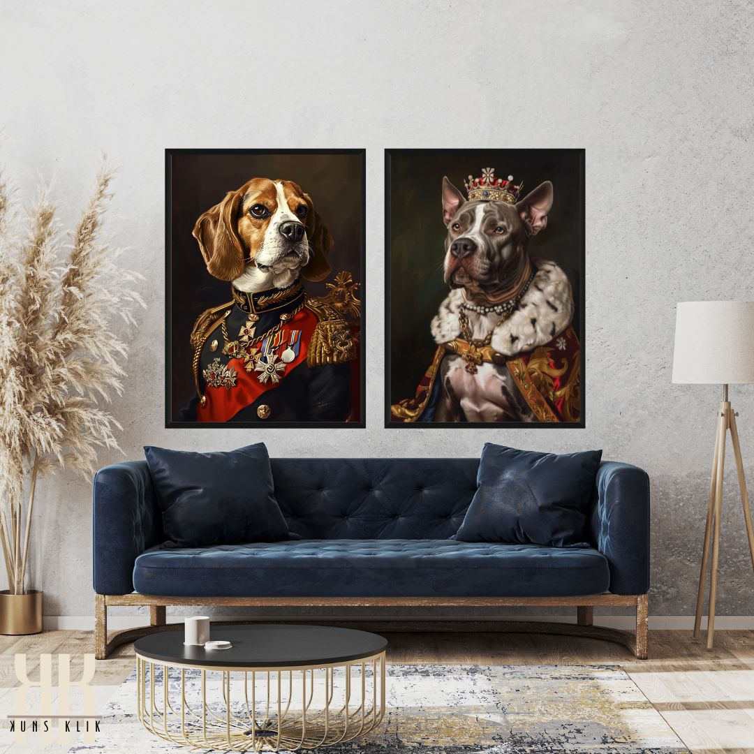 Pitbull Dog Royal Portrait Dressed as Royalty