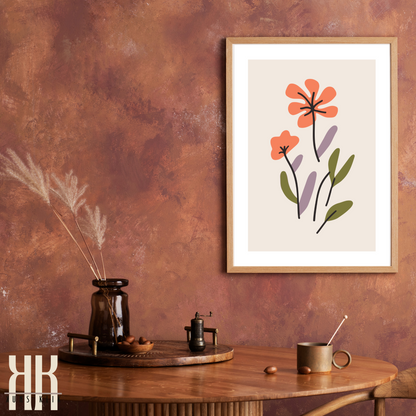 Contemporary Botanical Flat Floral Wall Art - 12