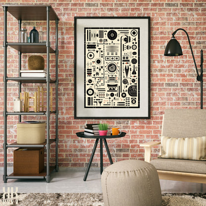 Modern Abstract Circuitry Pattern Art - 8