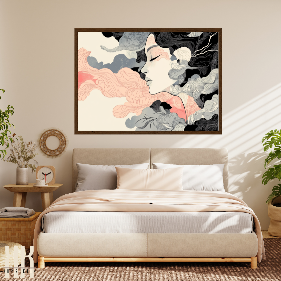 Feminine Mystical Portrait - Abstract Modern Wall Art Poster