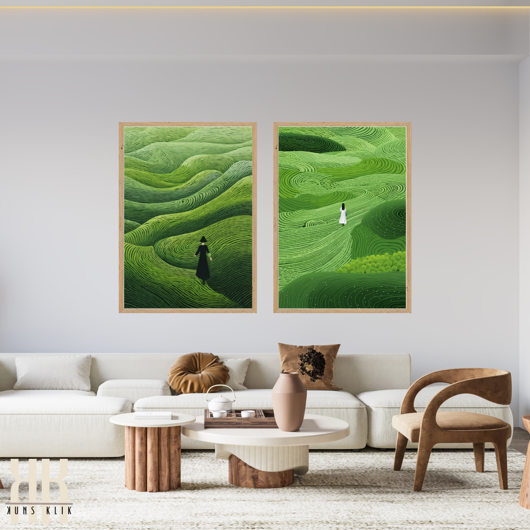 Serene Green Landscape Art Print