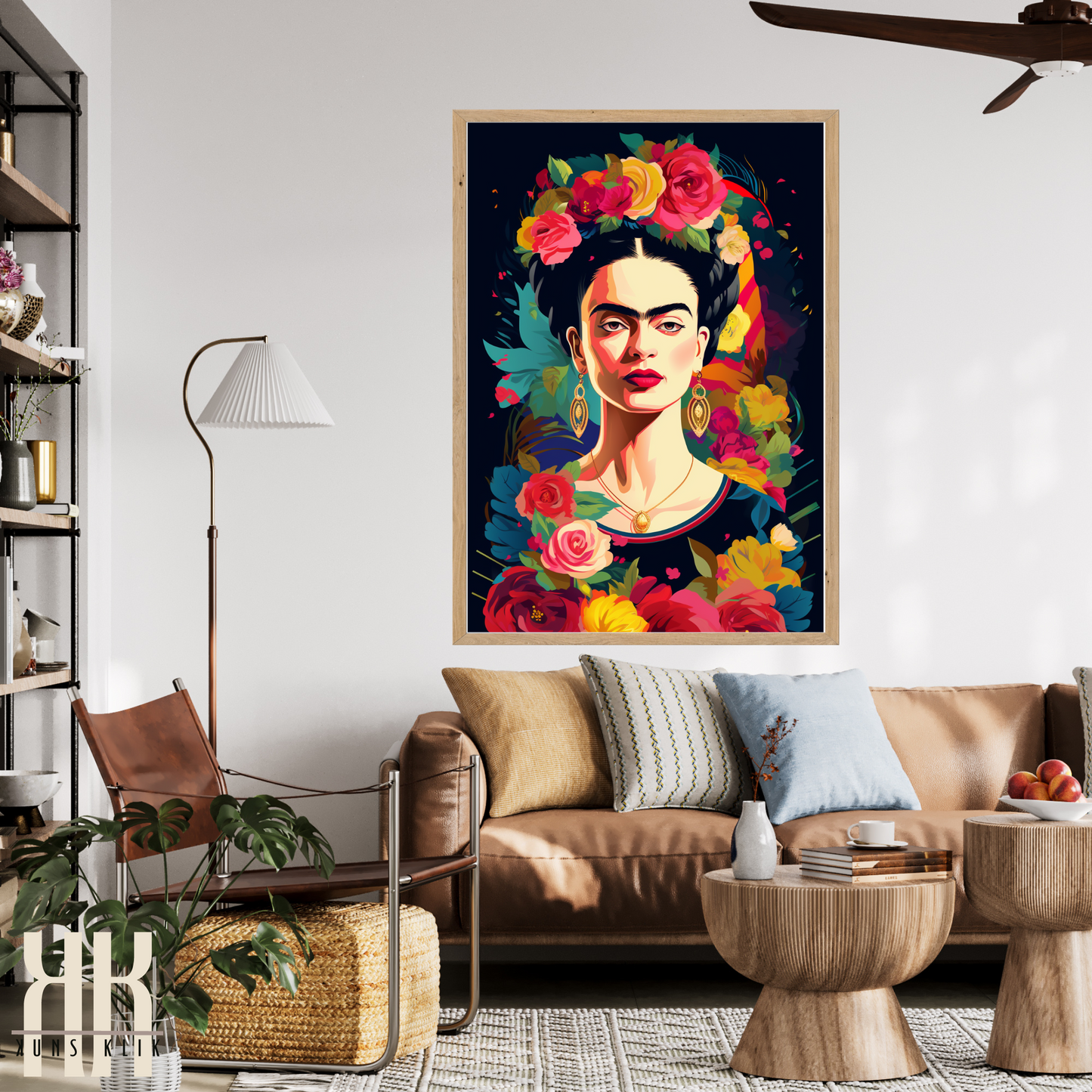 Frida Kahlo Bold Colourful Portrait Wall Art - 7