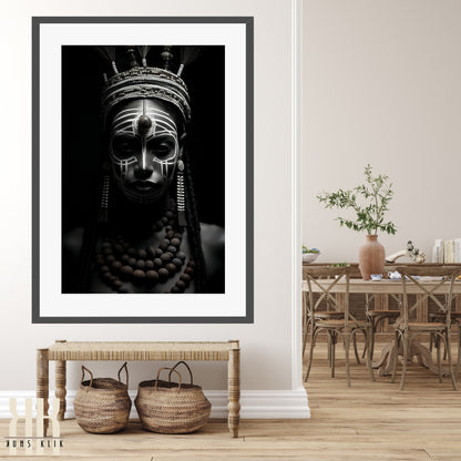 Tribal Woman Black and White Photography Print - 5