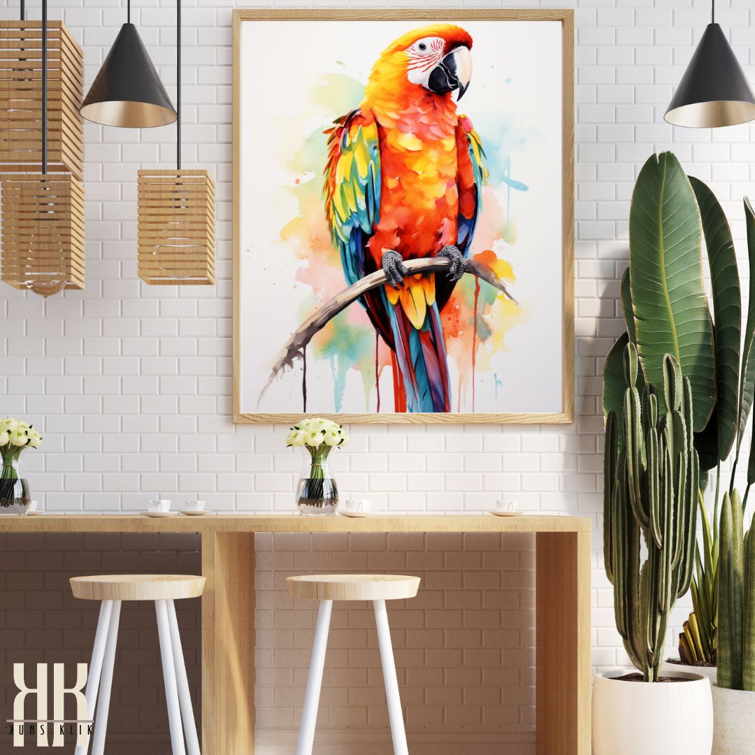 Colourful Macaw Parrot Wall Art