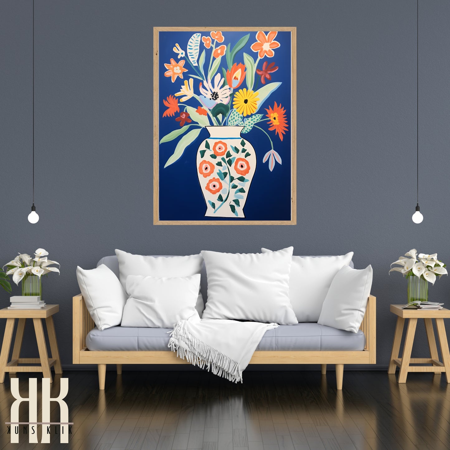 Vibrant Flower Bouquet Contemporary Wall Art - 5