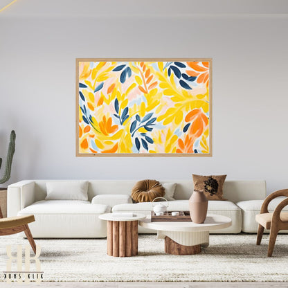 Abstract Blooms in Yellow Art Print