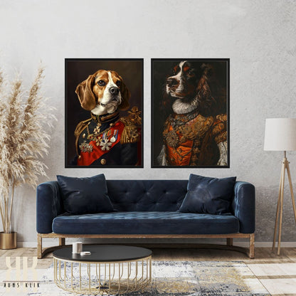 Beagle Dog Royal Portrait Dressed as Royalty