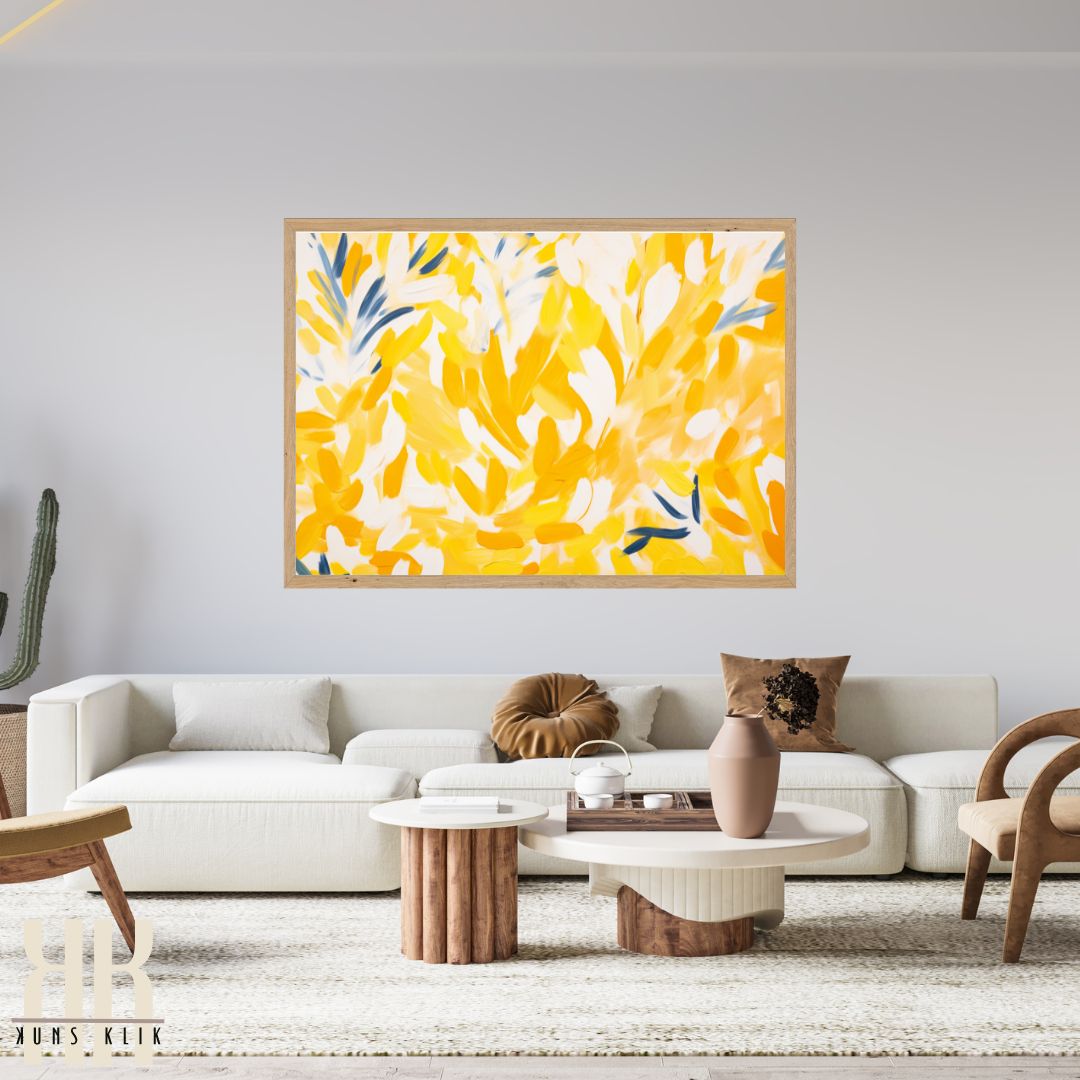 Sunny Yellow Floral Abstract Wall Art