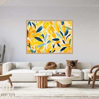 Bold Yellow Abstract Nature Art Print