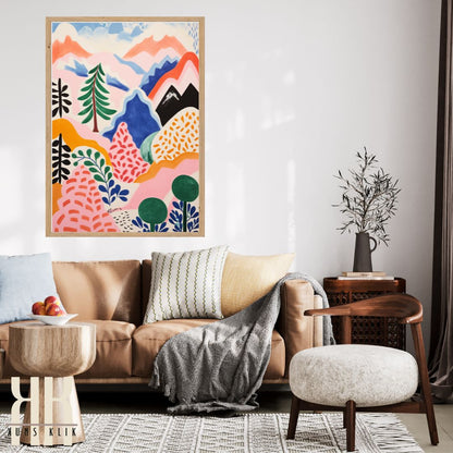 Vibrant Matisse-Inspired Forest Landscape Art Print