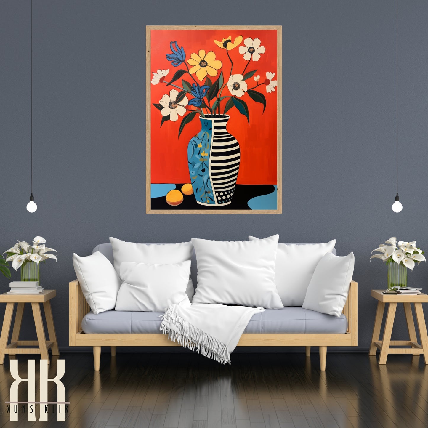 Vibrant Flower Bouquet Contemporary Wall Art - 11