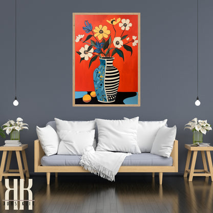 Vibrant Flower Bouquet Contemporary Wall Art - 11