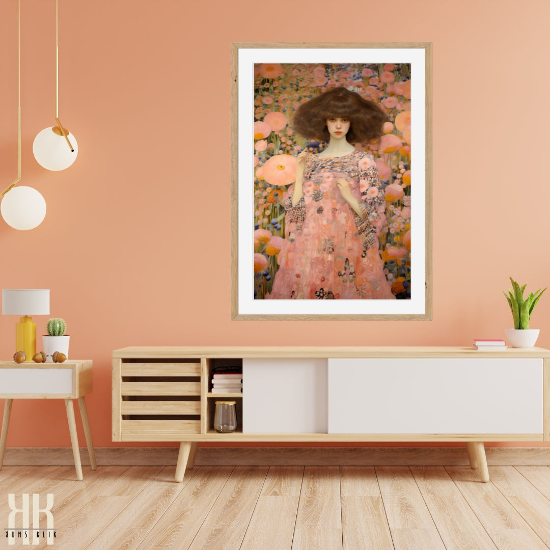 Elegant Woman in Flower Garden Canvas Print