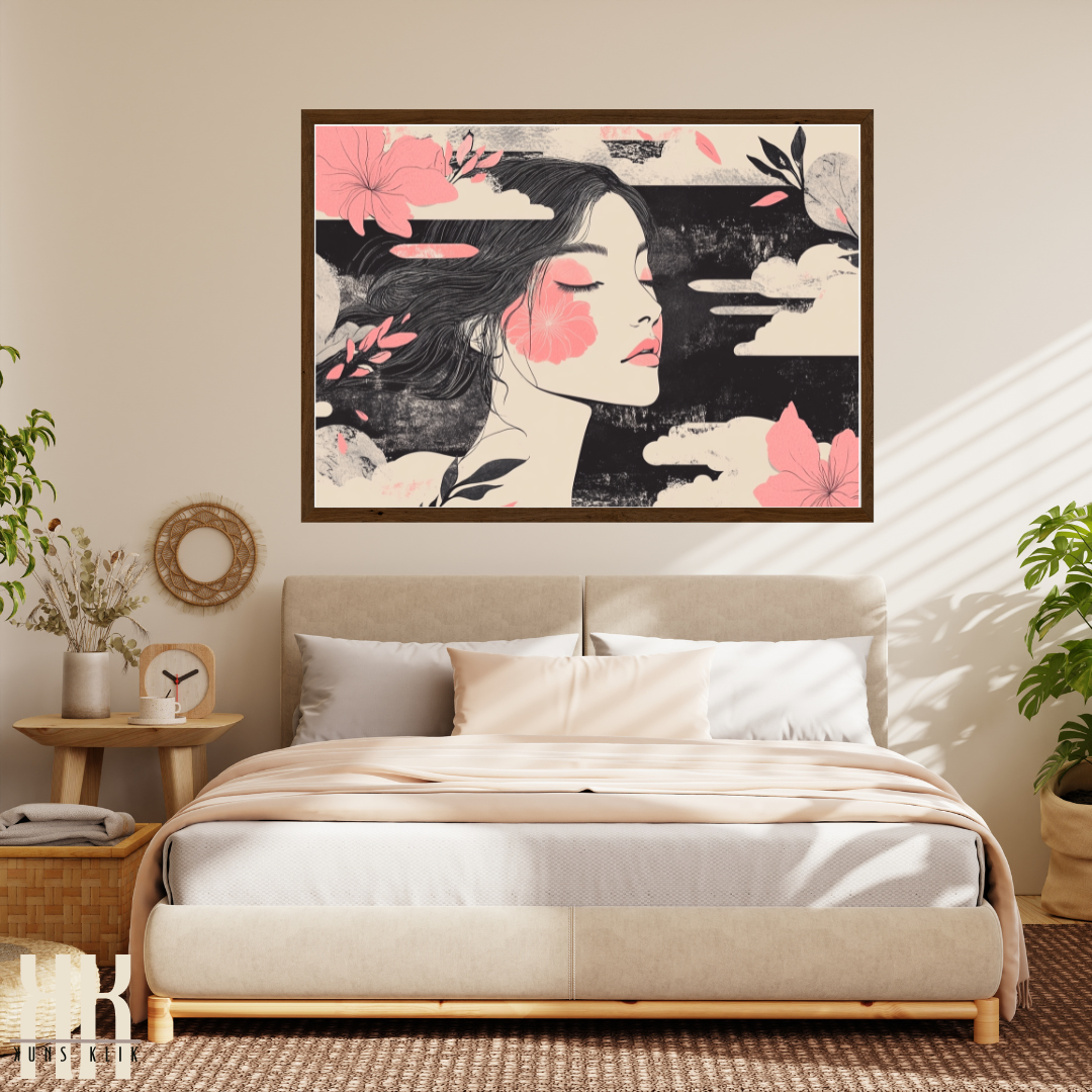 Abstract Feminine Face Illustration - Contemporary Fine Art Print