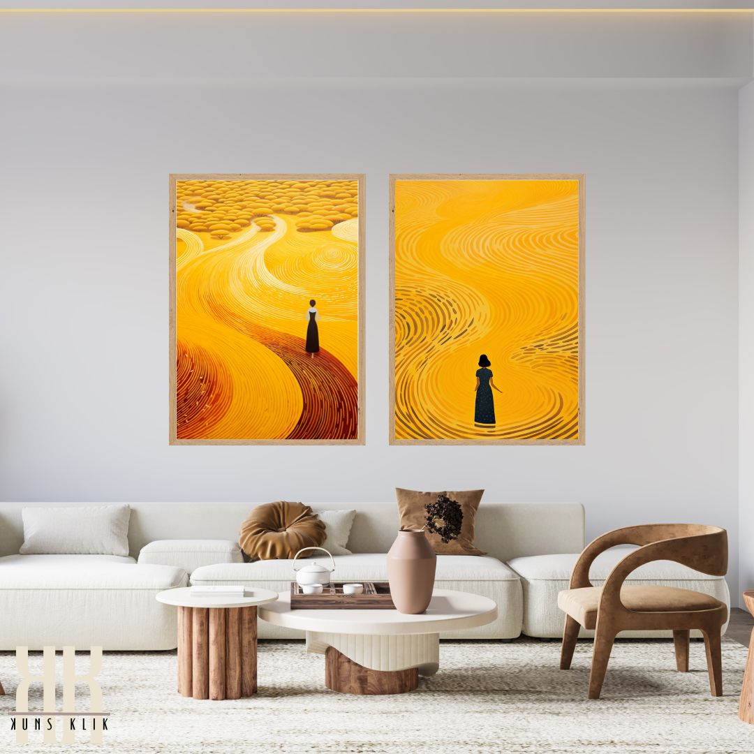 Yellow Landscape Abstract Field Wall Art