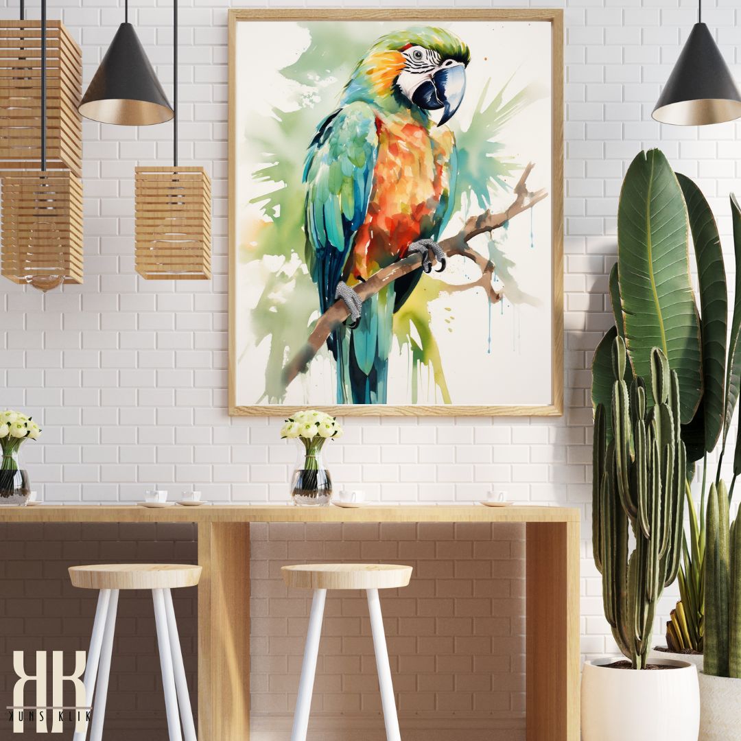 Exotic Bird Watercolour Art Print