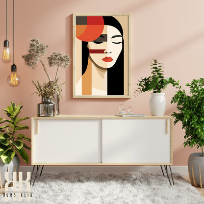 Chic Minimalist Abstract Female Wall Art - 1