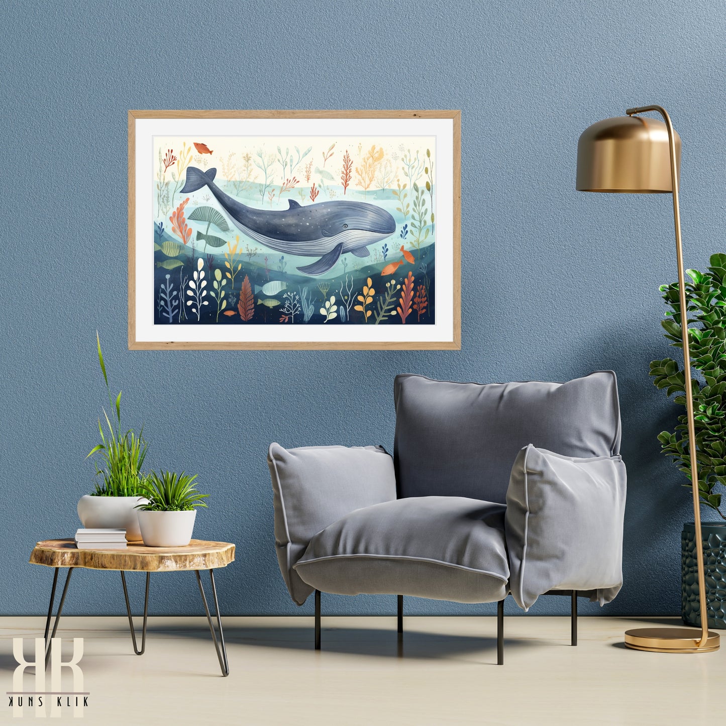 Scandinavian Whale Folk Art Print - 8