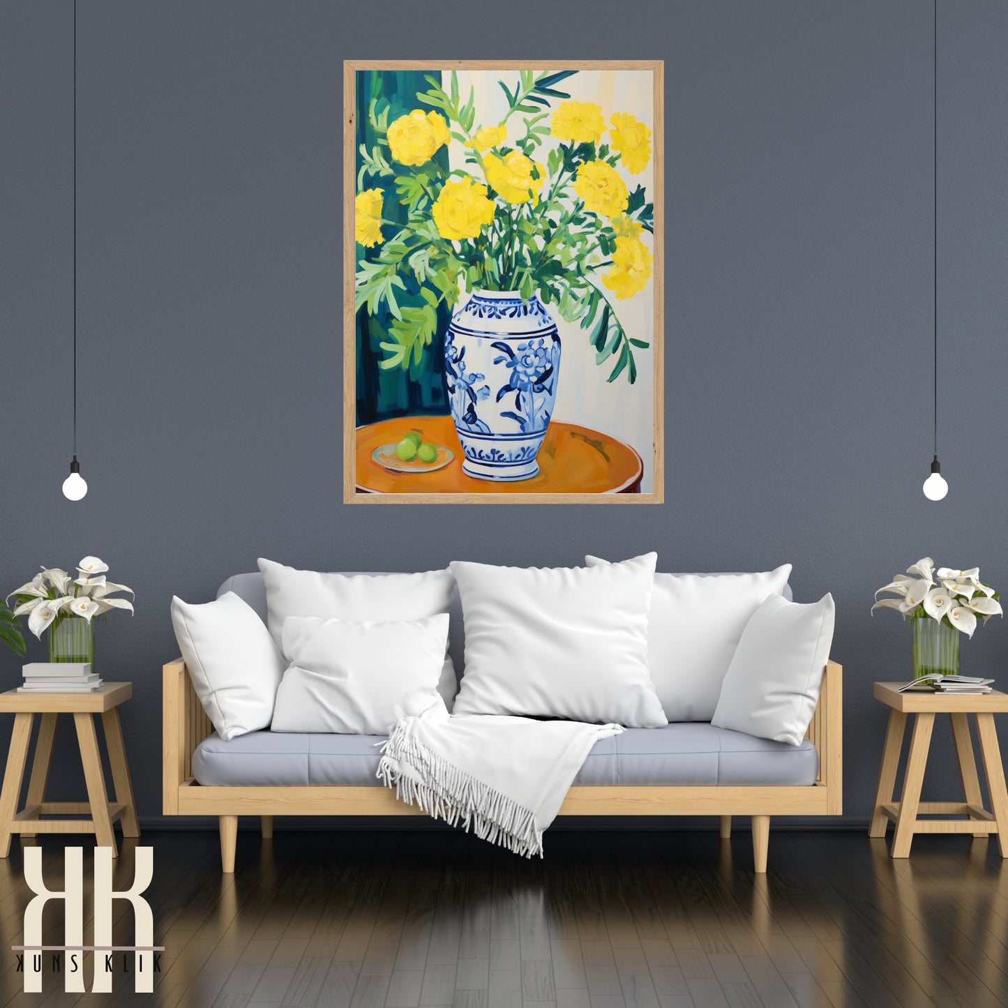 Vibrant Flower Bouquet Contemporary Wall Art - 2