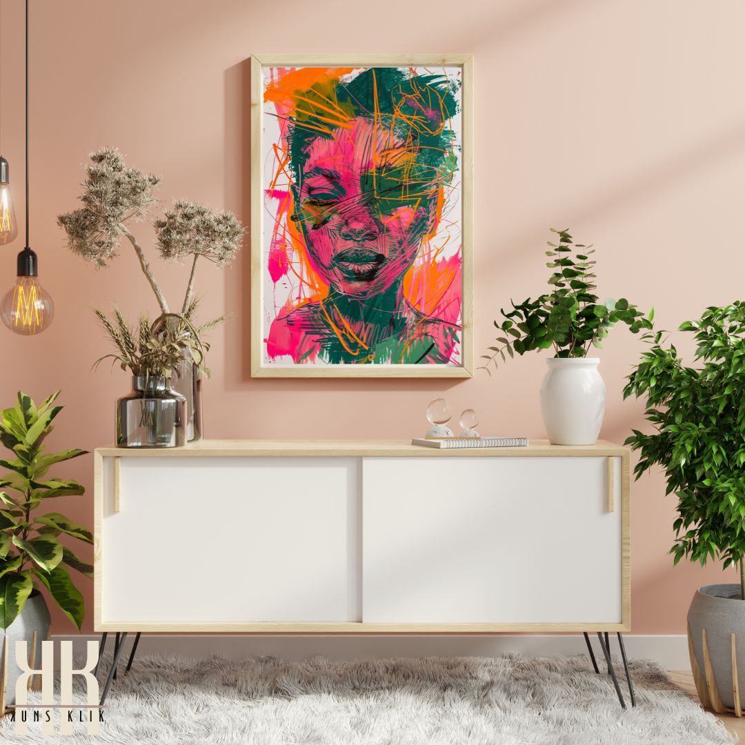 Chic Fashion Illustration with Botanical Elements Wall Art