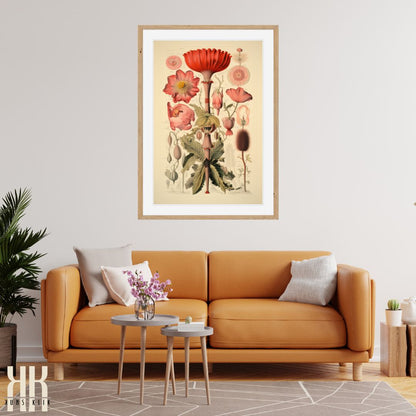 Vintage-Style Flora and Fungi Poster Print