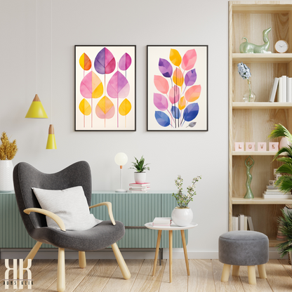 Soft Pastel Botanical Print Minimalist Leaf Watercolour Art