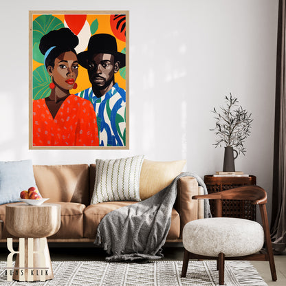 Culturally Inspired Bold Patterned Couple Portrait - 3