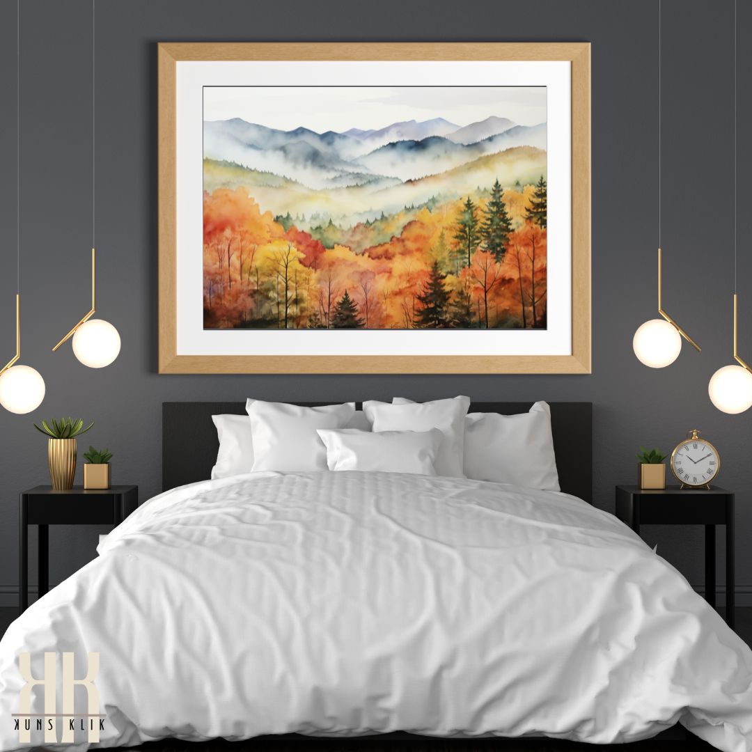 Autumn Mountains Landscape Wall Art