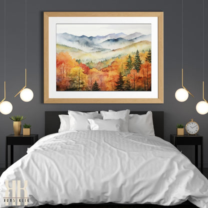 Autumn Mountains Landscape Wall Art