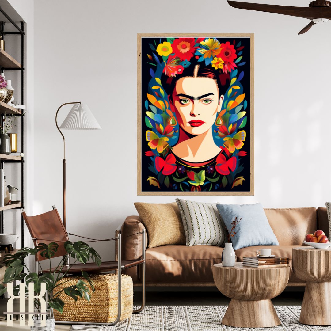 Frida with Flower Crown Wall Art