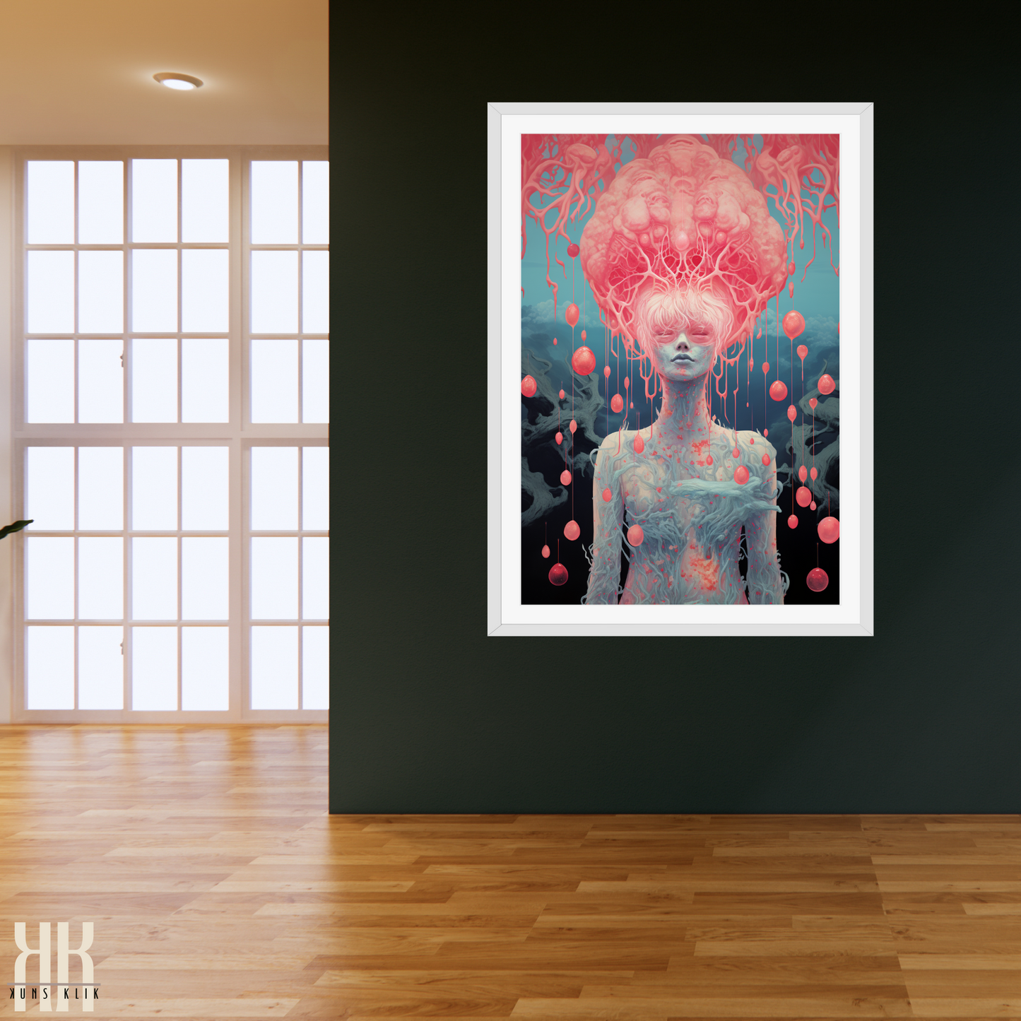 Abstract Surreal Female Face Art Print